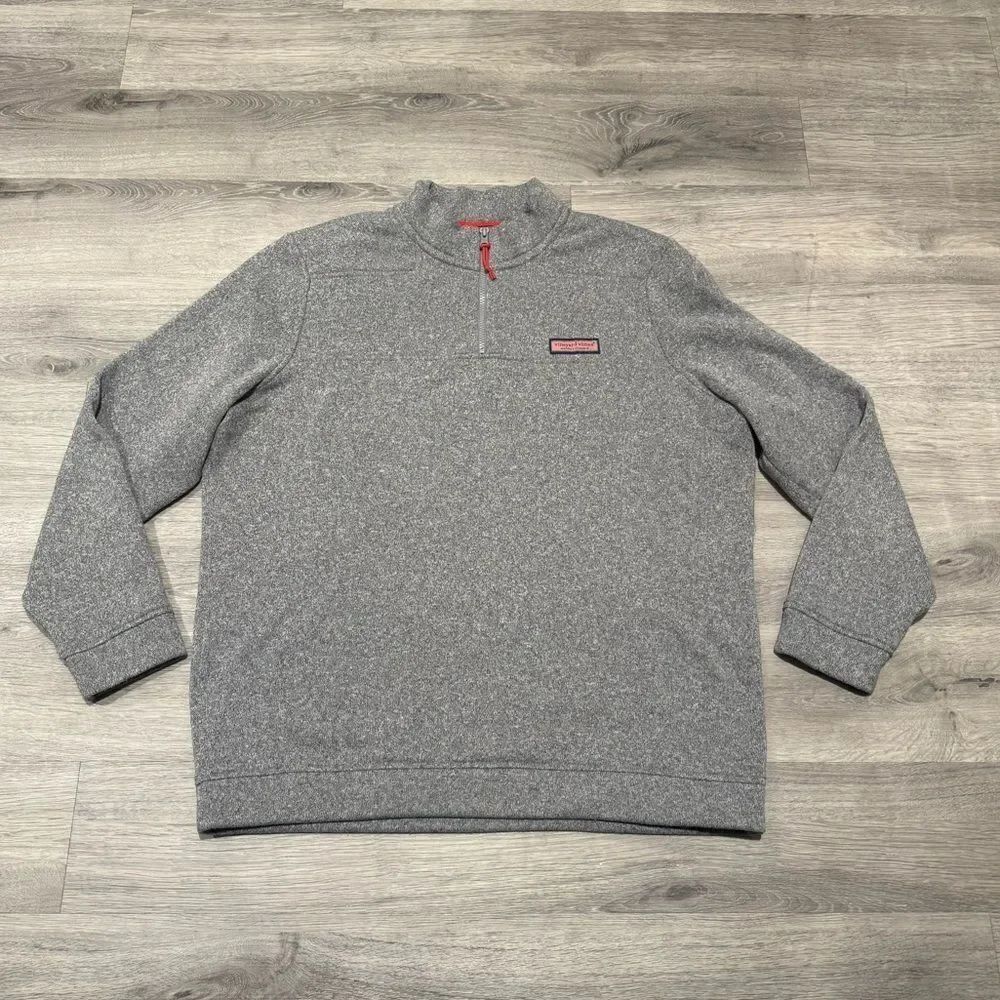 Vineyard Vines Gray Shep Shirt 1/4 Zip Pullover Sweater